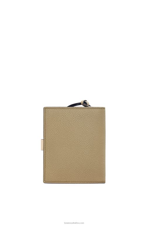 Loewe Women Compact zip wallet in soft grained calfskin 206XF1288 Artichoke Green/Dusty Beige