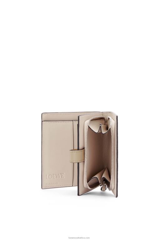 Loewe Women Compact zip wallet in soft grained calfskin 206XF1308 Yellow/Clay Green