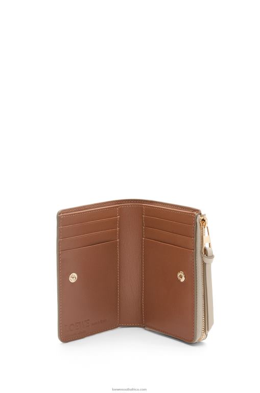 Loewe Women Fish slim zip wallet in classic calfskin 206XF1302 Light Oat