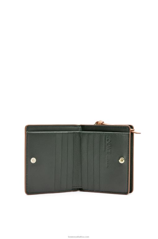 Loewe Women Frog compact zip wallet in classic calf 206XF1305 Warm Desert