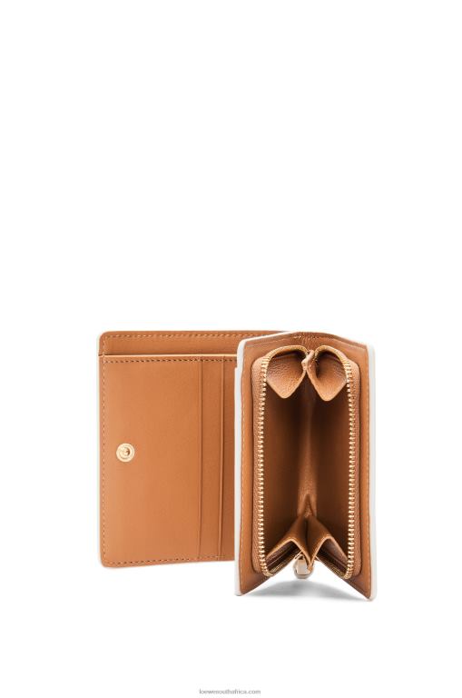 Loewe Women Octopus compact zip wallet in classic calf 206XF1304 Soft White