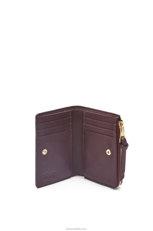 Loewe Women Octopus slim zip wallet in classic calfskin 206XF1303 Prune