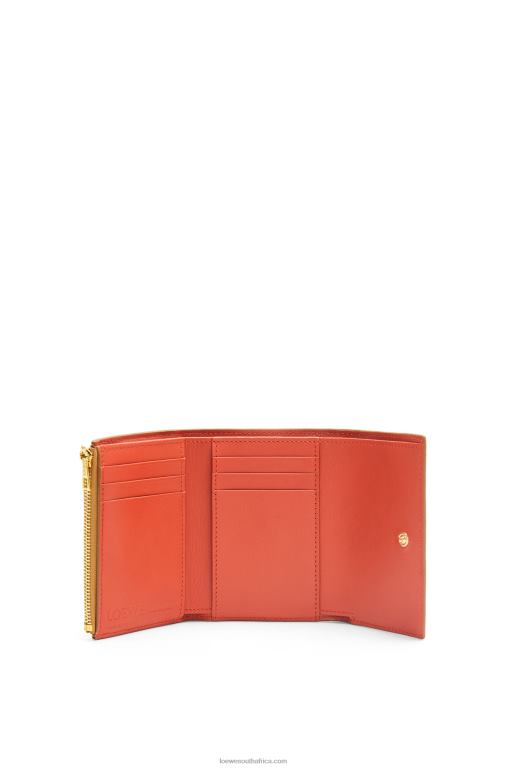 Loewe Women Owl small vertical wallet in classic calfskin 206XF1306 Dune
