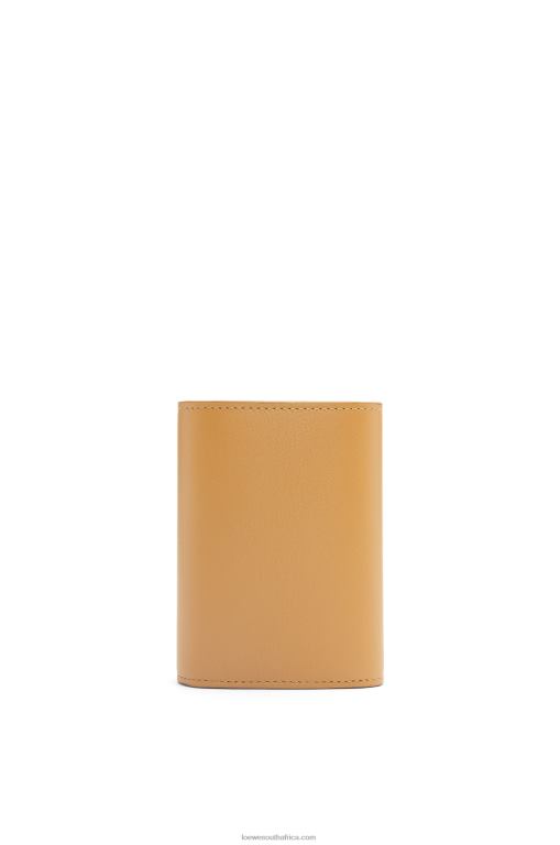 Loewe Women Owl small vertical wallet in classic calfskin 206XF1306 Dune