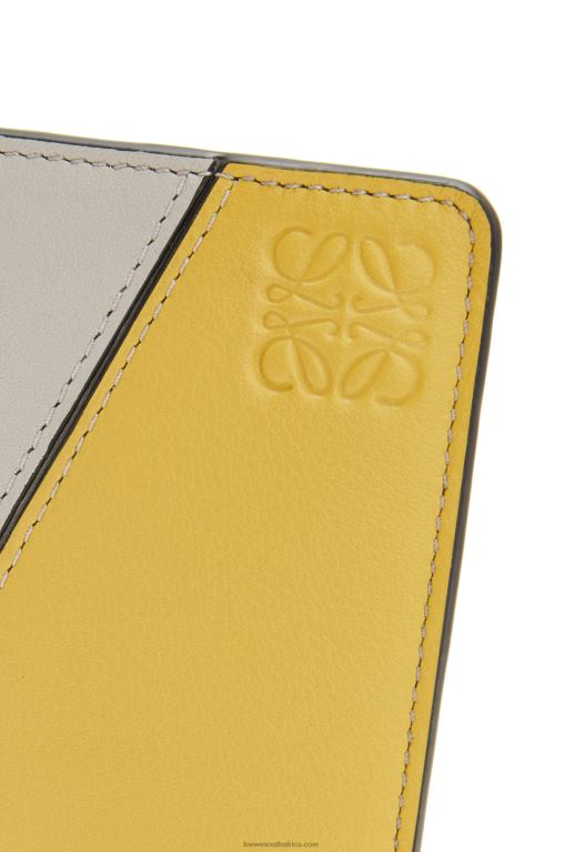 Loewe Women Puzzle slim bifold wallet in classic calf 206XF1263 Ghost/Peach Bloom