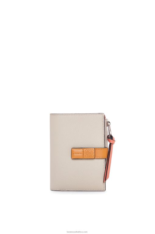 Loewe Women Slim zip bifold wallet in soft grained calfskin 206XF1220 Light Oat/Honey