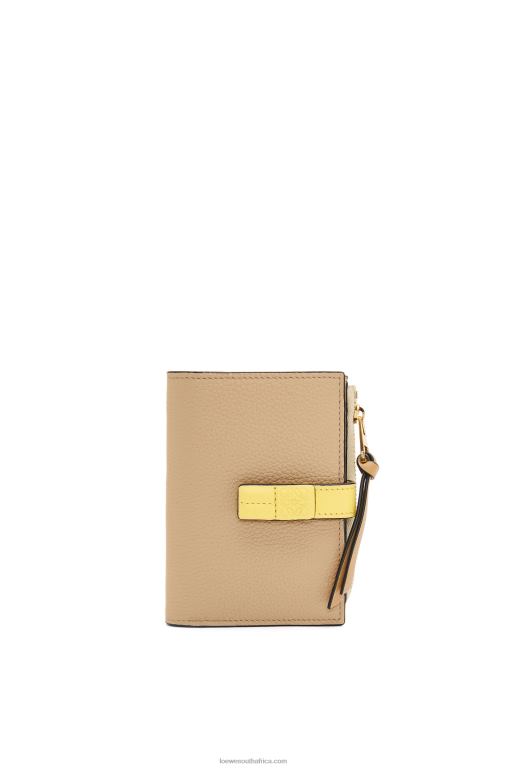 Loewe Women Slim zip bifold wallet in soft grained calfskin 206XF1265 Butter/Pale Lemon