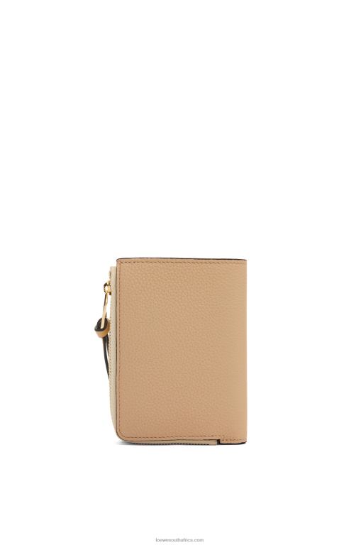 Loewe Women Slim zip bifold wallet in soft grained calfskin 206XF1265 Butter/Pale Lemon