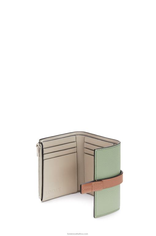 Loewe Women Small vertical wallet in soft grained calfskin 206XF1225 Rosemary/Tan