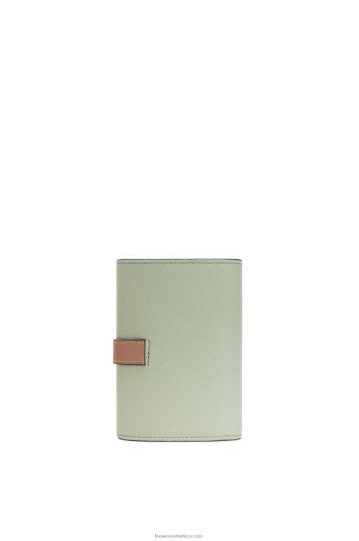 Loewe Women Small vertical wallet in soft grained calfskin 206XF1225 Rosemary/Tan