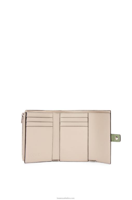 Loewe Women Small vertical wallet in soft grained calfskin 206XF1225 Rosemary/Tan