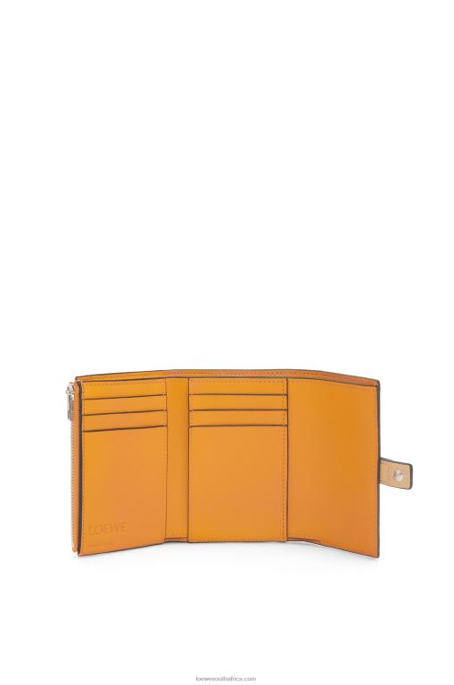 Loewe Women Small vertical wallet in soft grained calfskin 206XF1267 Dark Butter/Mauve