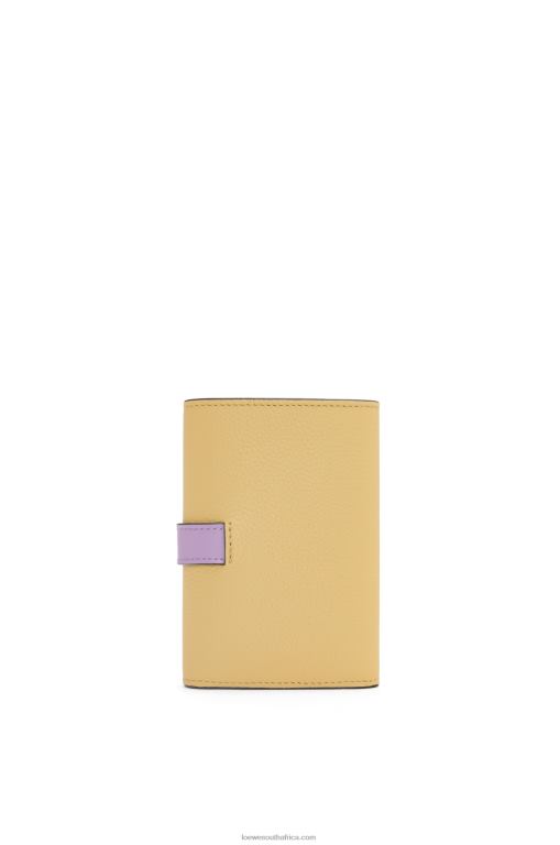Loewe Women Small vertical wallet in soft grained calfskin 206XF1267 Dark Butter/Mauve