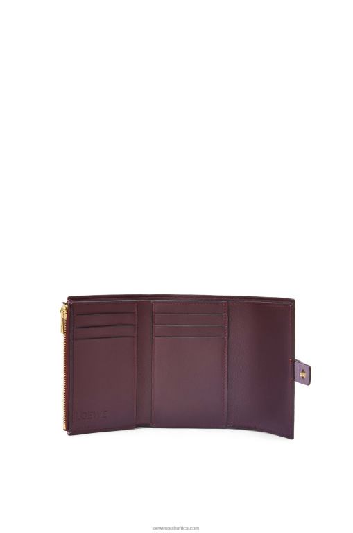 Loewe Women Small vertical wallet in soft grained calfskin 206XF1270 Dirty Mauve/Tan