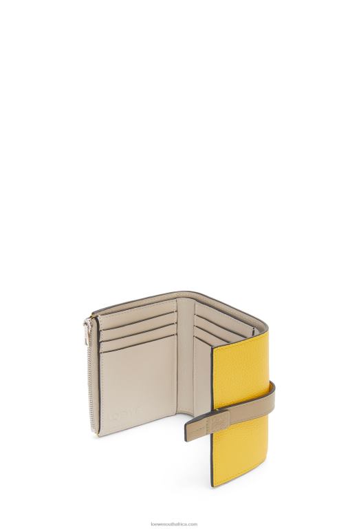 Loewe Women Small vertical wallet in soft grained calfskin 206XF1282 Yellow/Clay Green
