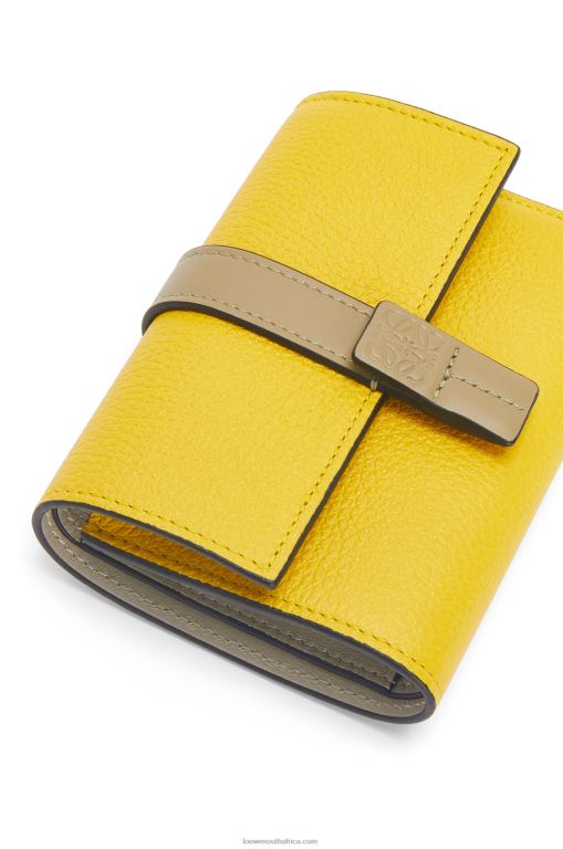 Loewe Women Small vertical wallet in soft grained calfskin 206XF1282 Yellow/Clay Green