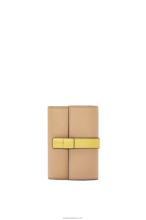Loewe Women Small vertical wallet in soft grained calfskin 206XF1286 Butter/Pale Lemon