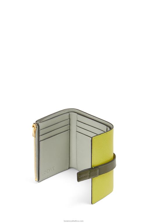 Loewe Women Small vertical wallet in soft grained calfskin 206XF1310 Lime Yellow/Avocado Green
