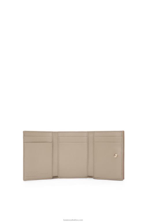 Loewe Women Snail trifold wallet in classic calfskin 206XF1300 Dusty Beige