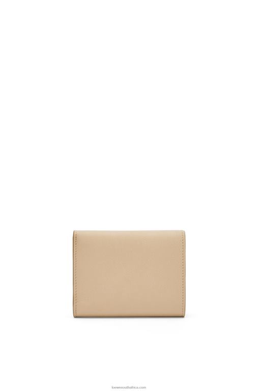 Loewe Women Snail trifold wallet in classic calfskin 206XF1300 Dusty Beige
