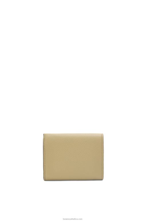 Loewe Women Trifold wallet in soft grained calfskin 206XF1209 Sage Green/Dark Khaki Green