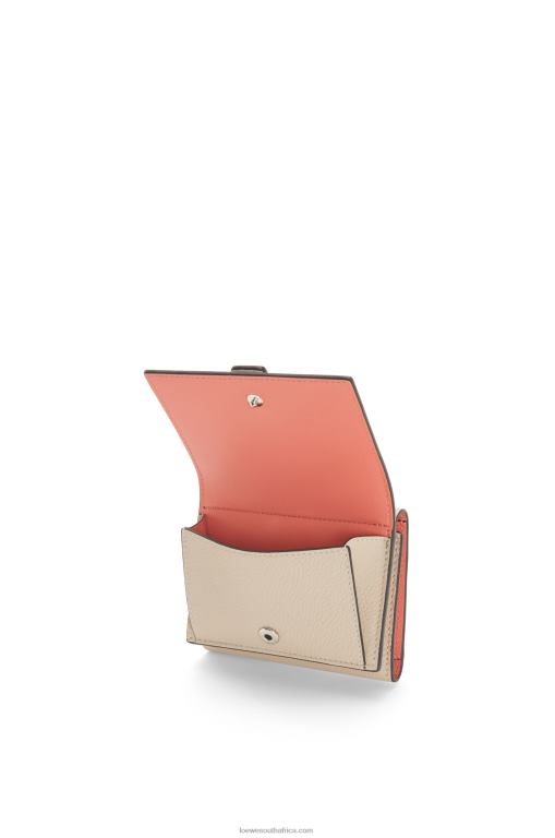Loewe Women Trifold wallet in soft grained calfskin 206XF1219 Light Oat/Honey