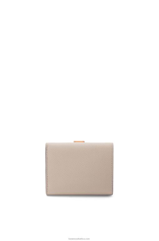 Loewe Women Trifold wallet in soft grained calfskin 206XF1219 Light Oat/Honey