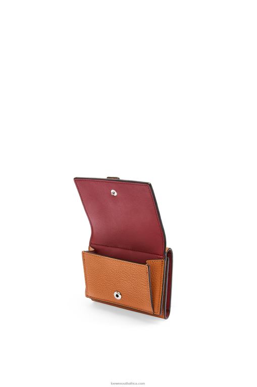 Loewe Women Trifold wallet in soft grained calfskin 206XF1254 Light Caramel/Pecan