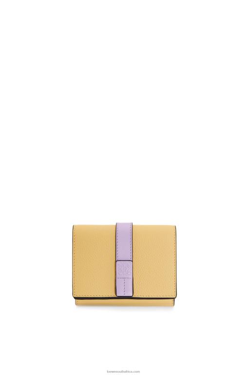 Loewe Women Trifold wallet in soft grained calfskin 206XF1266 Dark Butter/Mauve