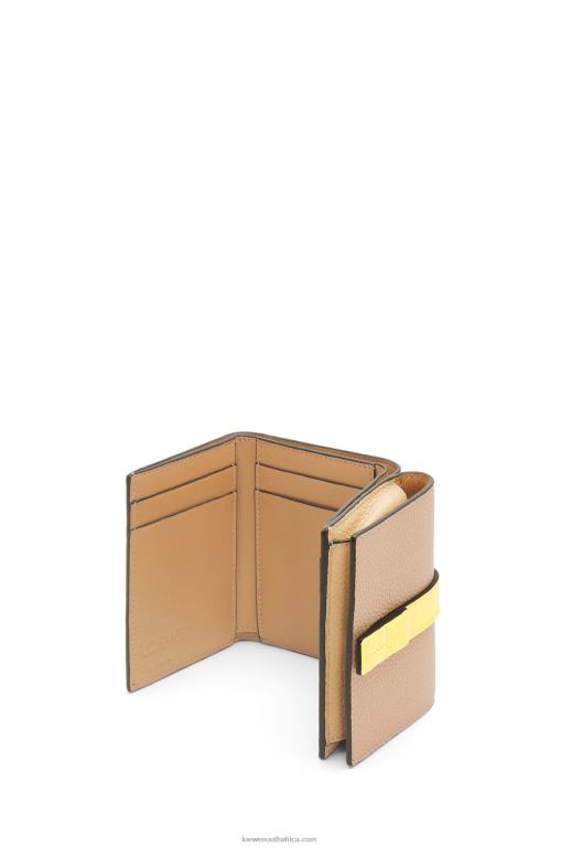 Loewe Women Trifold wallet in soft grained calfskin 206XF1285 Butter/Pale Lemon