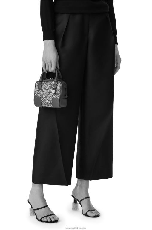 Loewe Women Amazona 16 Square bag in Anagram jacquard and calfskin 206XF139 Navy/Black