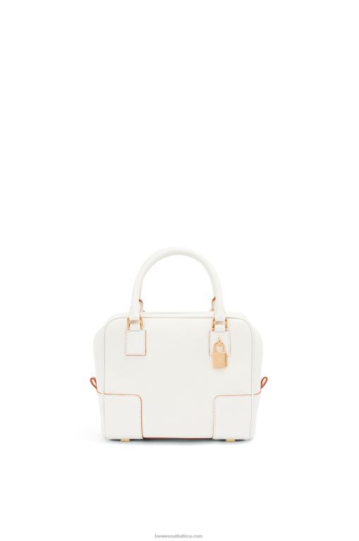 Loewe Women Amazona 19 square bag in soft grained calfskin 206XF152 Soft White