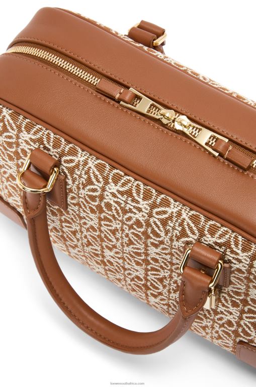 Loewe Women Amazona 23 in Anagram jacquard and calfskin 206XF162 Tan/Pecan
