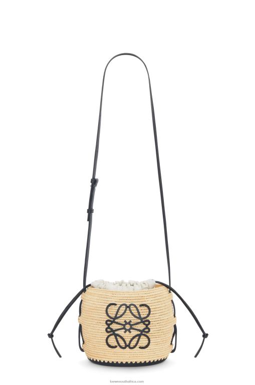 Loewe Women Beehive bag in raffia and rubber 206XF44 Natural/Black