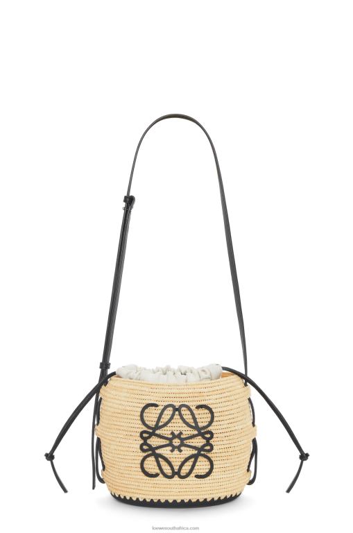 Loewe Women Beehive bag in raffia and rubber 206XF44 Natural/Black