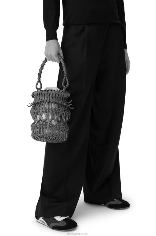 Loewe Women Fringes Bucket bag in calfskin 206XF185 Tan