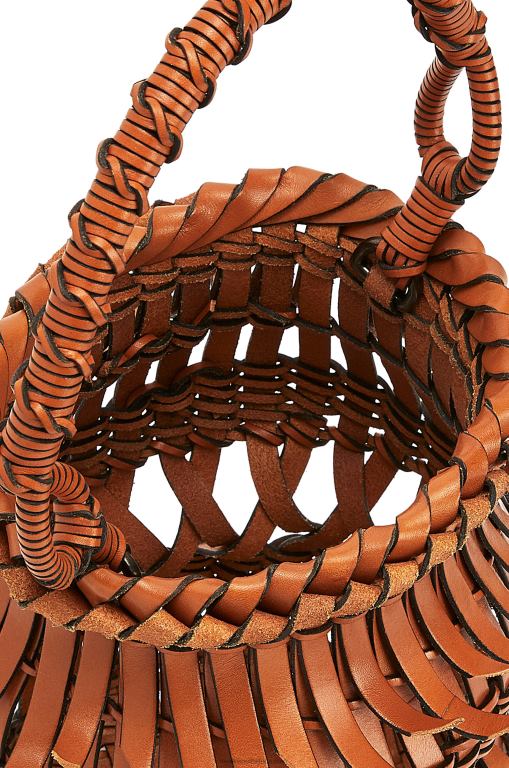 Loewe Women Fringes Bucket bag in calfskin 206XF185 Tan