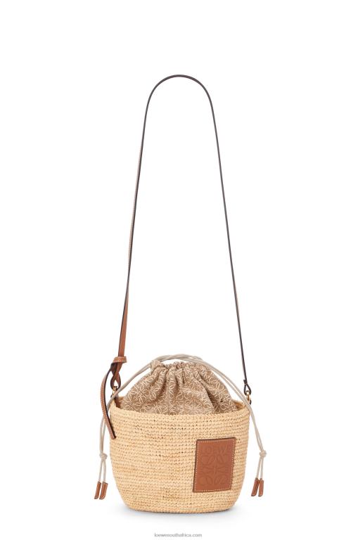Loewe Women Pochette bag in raffia, Anagram jacquard and calfskin 206XF36 Natural/Tan