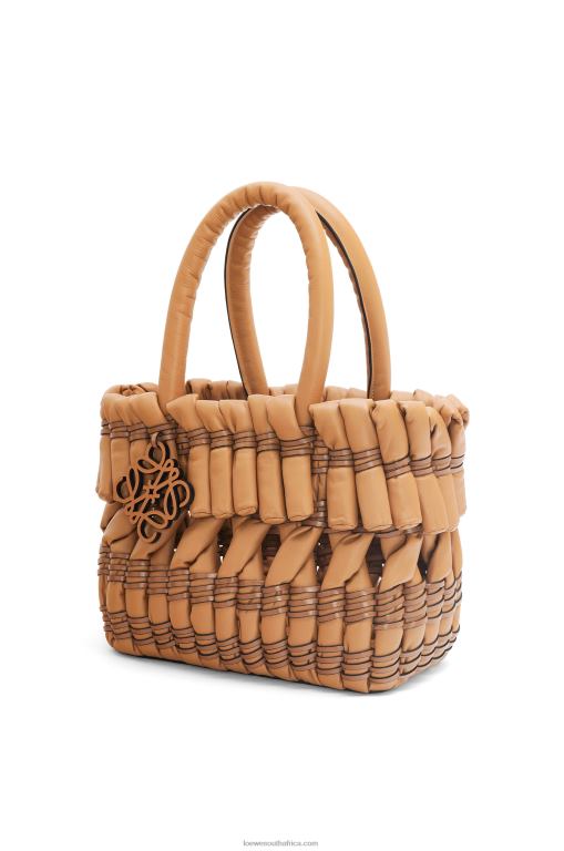 Loewe Women Small Tubular Basket in nappa lambskin 206XF93 Warm Desert