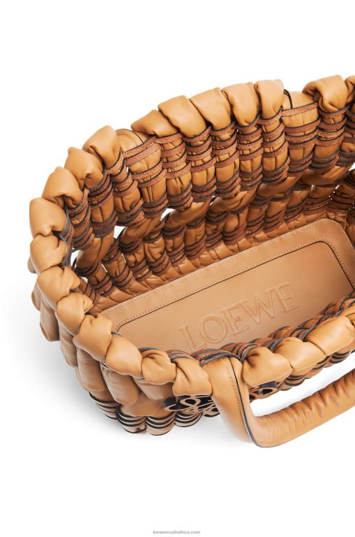 Loewe Women Small Tubular Basket in nappa lambskin 206XF93 Warm Desert