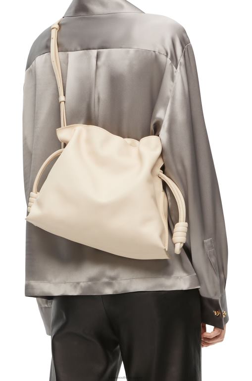 Loewe Women Flamenco clutch in nappa calfskin 206XF355 Angora