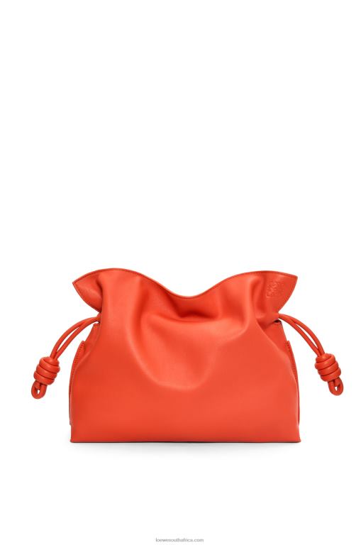 Loewe Women Flamenco clutch in nappa calfskin 206XF356 Sunrise Orange