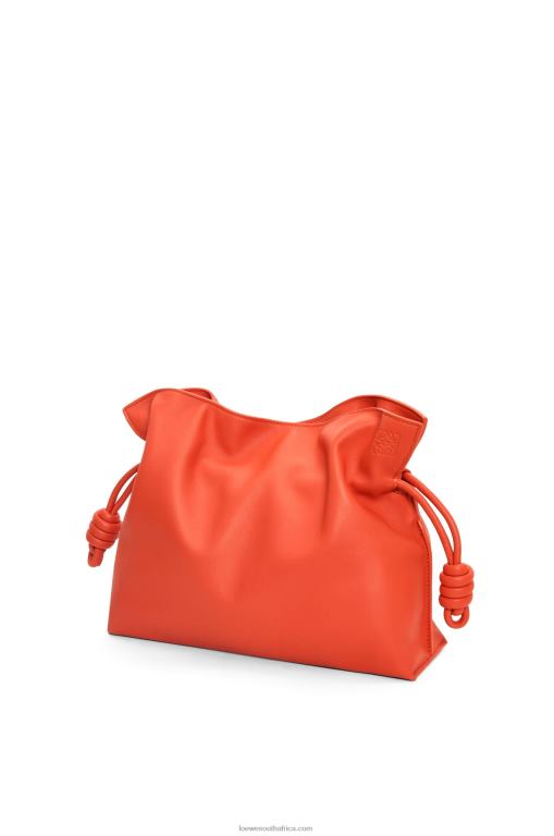 Loewe Women Flamenco clutch in nappa calfskin 206XF356 Sunrise Orange