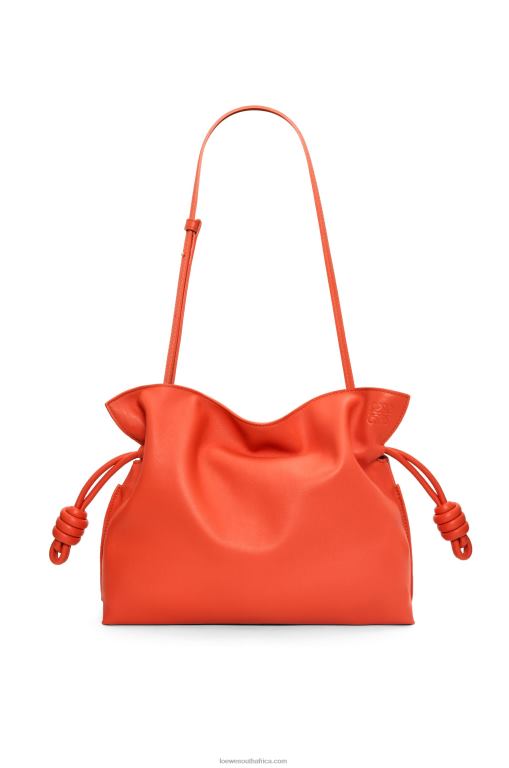 Loewe Women Flamenco clutch in nappa calfskin 206XF356 Sunrise Orange