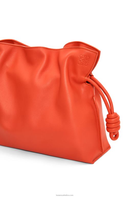 Loewe Women Flamenco clutch in nappa calfskin 206XF356 Sunrise Orange