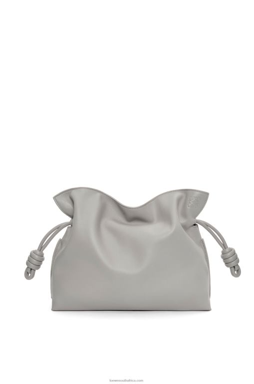Loewe Women Flamenco clutch in nappa calfskin 206XF358 Pearl Grey