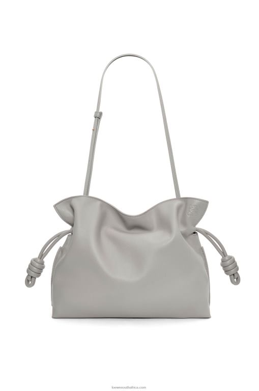 Loewe Women Flamenco clutch in nappa calfskin 206XF358 Pearl Grey