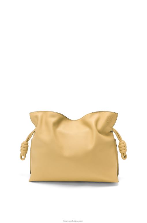 Loewe Women Flamenco clutch in nappa calfskin 206XF363 Dark Butter