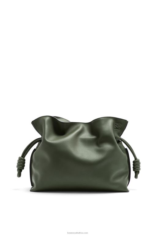 Loewe Women Flamenco clutch in nappa calfskin 206XF428 Vintage Khaki