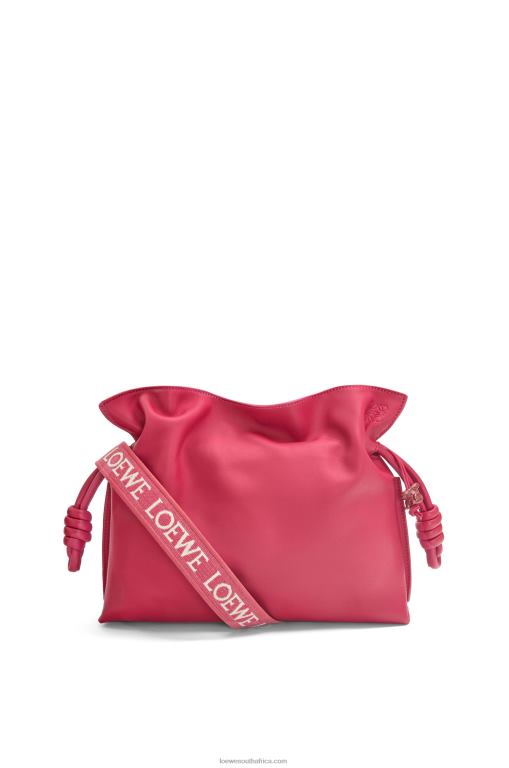 Loewe Women Flamenco clutch in nappa calfskin 206XF445 Ruby Red Glaze